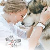 Anne™ | Anillo con icono de perro (Rosa)
