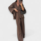 Jacqueline - Top y pantalones de doble capa