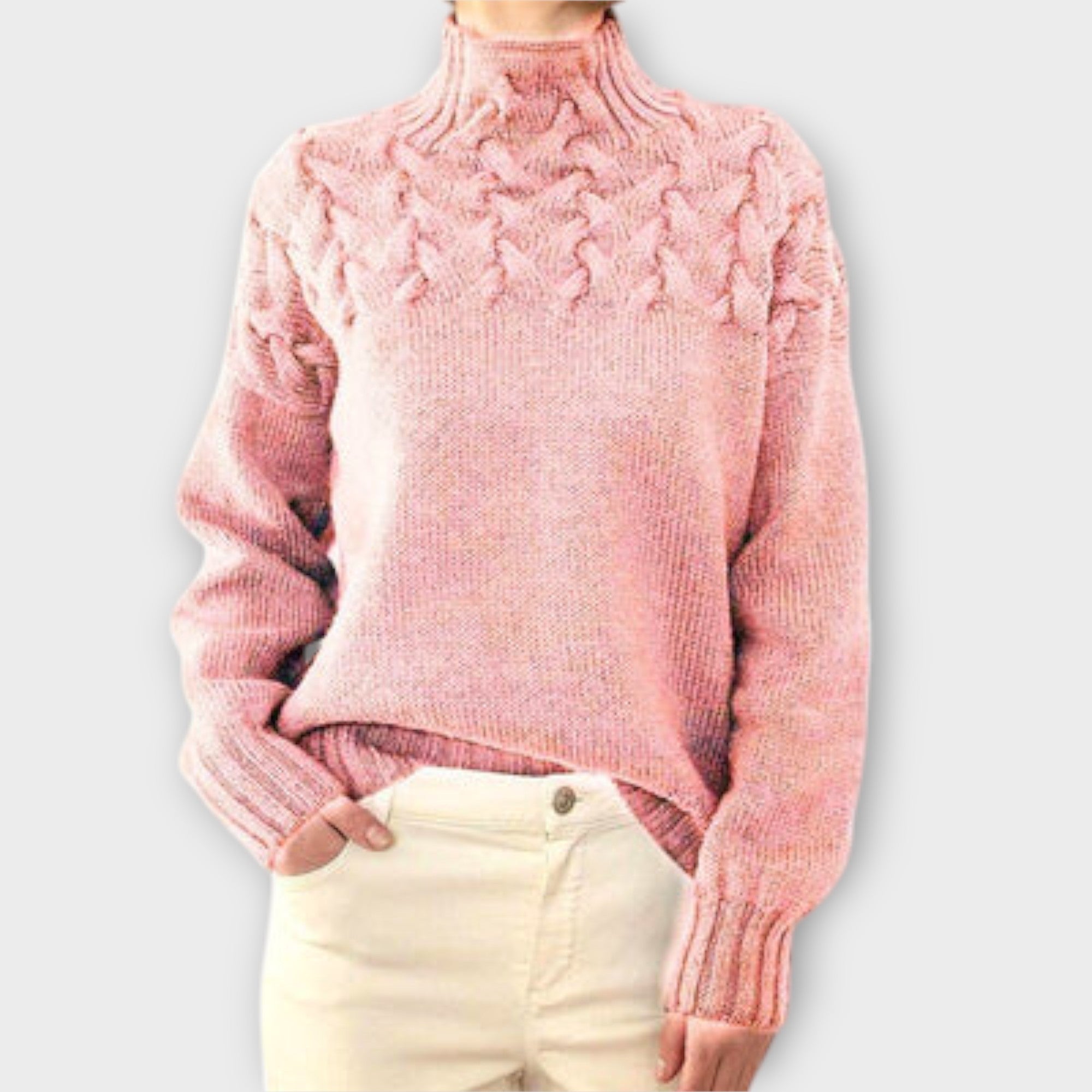 Ivana | Elegante jersey de punto con cuello alto