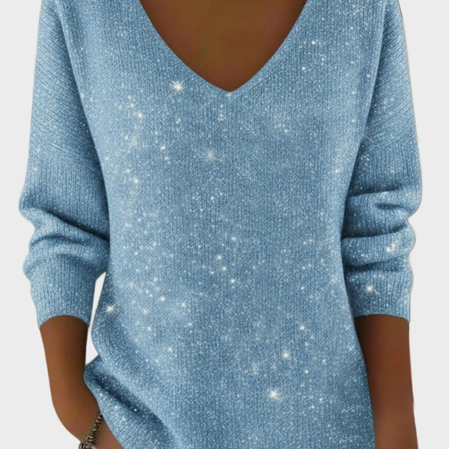 Ella™ | Jersey de punto de mujer festivo con cuello en V