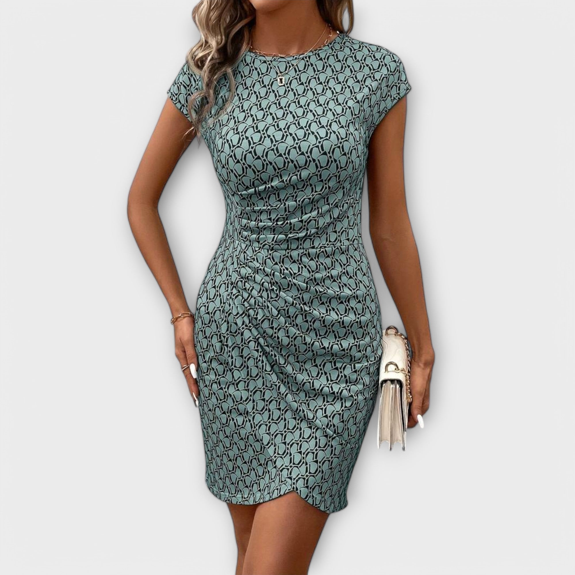 Emma - Vestido con estampado integral y manga corta de tulipán