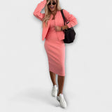 Manon - Vestido Midi & Cárdigan Cómodos