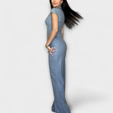 Ivy - Conjunto elegante de top con escote en V y pantalones