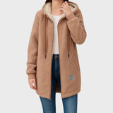 Lisa | Chaqueta larga de peluche con capucha