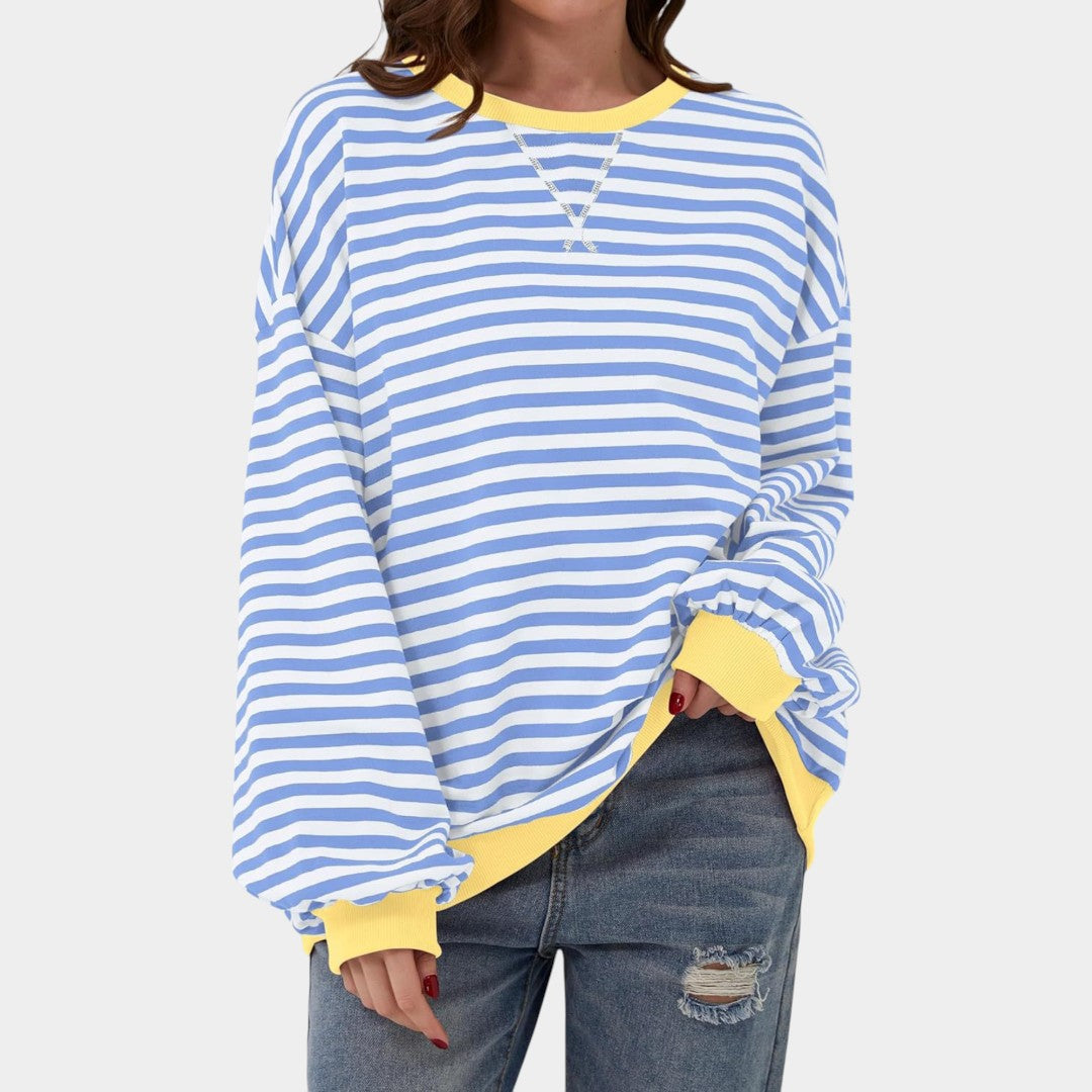 Tereza – sudadera de rayas con detalles azules