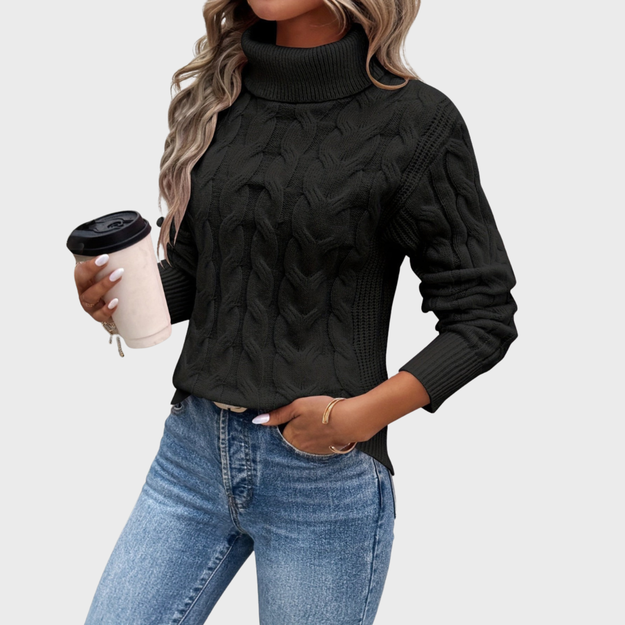 Grace | Jersey de cuello alto elegante