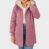 Lisa | Chaqueta larga de peluche con capucha