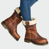 Botas de invierno de cuero forradas