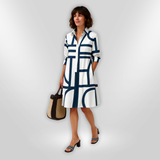 Helen™| Vestido Midi con Patrón Geométrico