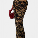 Elena | Maxi falda ajustada con estampado de leopardo