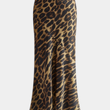 Elena | Maxi falda ajustada con estampado de leopardo