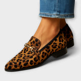 Karolína Mocasines Exclusivos de Cuero con Estampado Animal