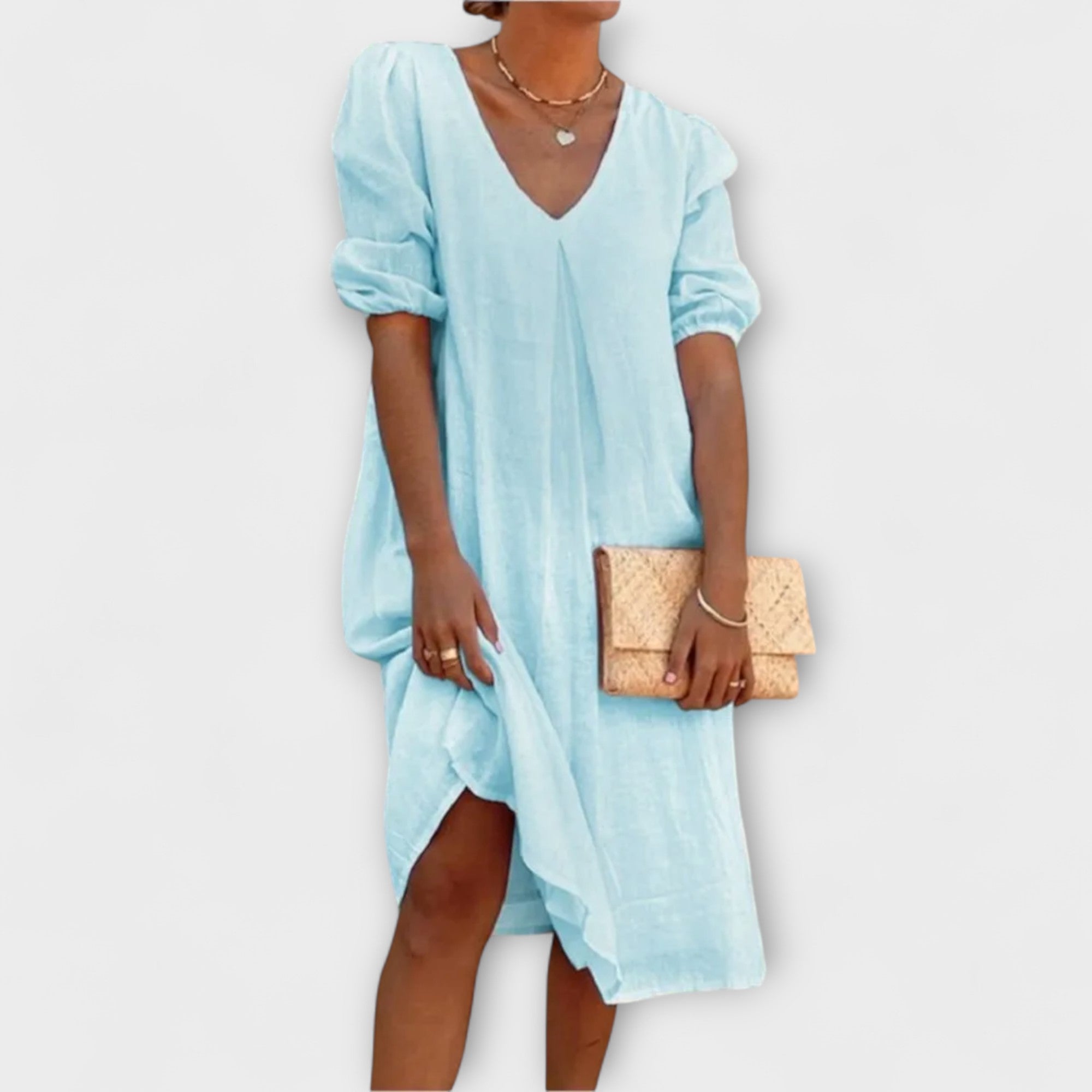 Fanny - Elegante vestido de verano con detalles de ganchillo