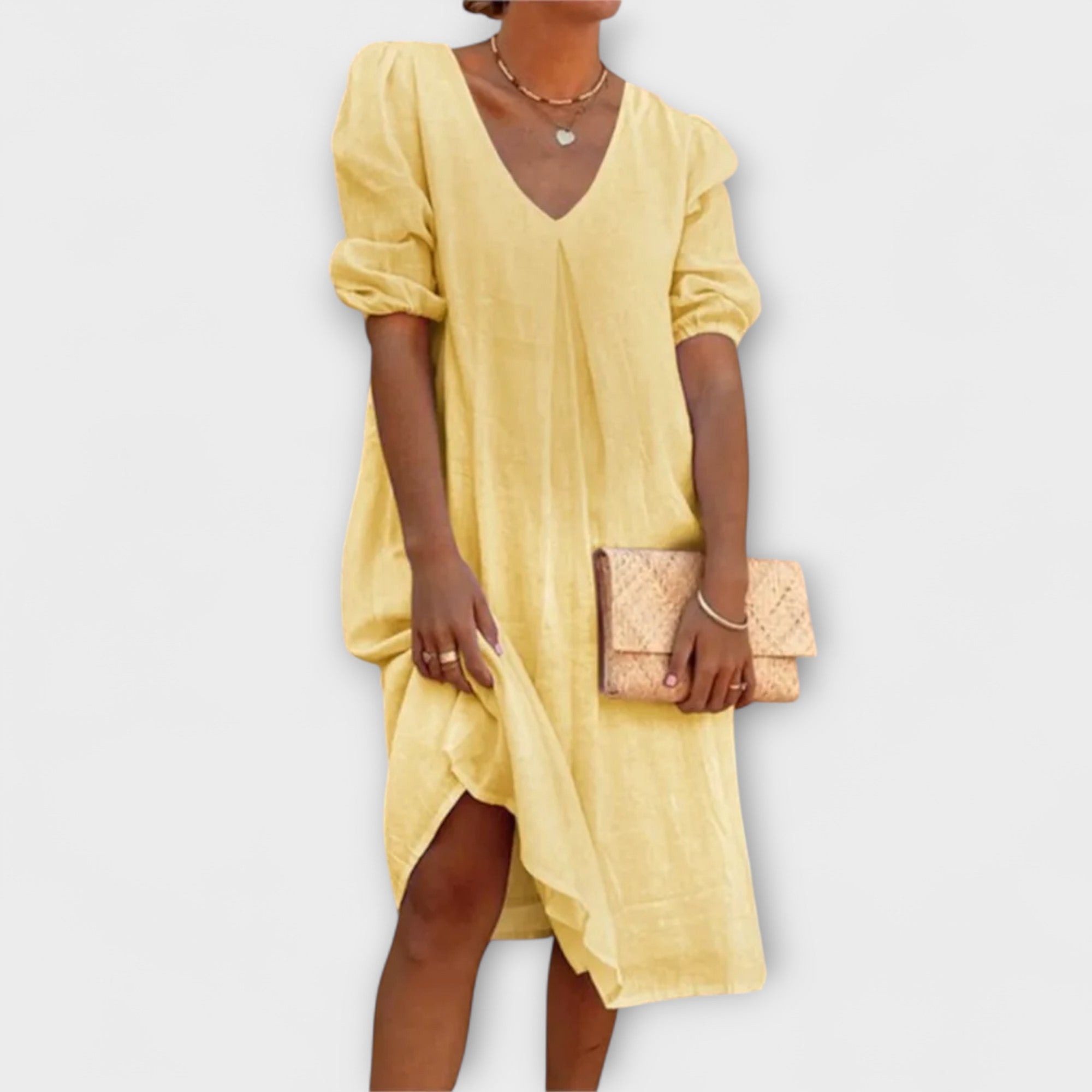Fanny - Elegante vestido de verano con detalles de ganchillo
