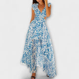 Elin - Maxivestido con bajo con volantes y aberturas