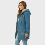 Lisa | Chaqueta larga de peluche con capucha