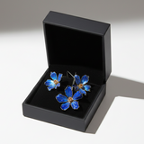 Bliss - Pendientes florales azules vintage