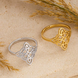 Anillo Ajustable "Protección Eterna" - Nudo de Bruja