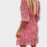 Vestido de mujer con estampado floral y mangas abullonadas