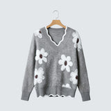 Karin | Suéter floral elegante con escote en pico