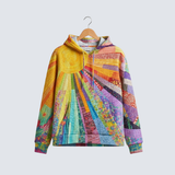 Svetlana - Sudadera con capucha con motivos de patchwork vibrantes