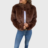 Linde – Chaqueta corta con cuello de softshell