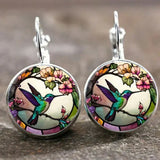 Lunéa™ | Collar con colgante de colibrí bajo cúpula de cristal