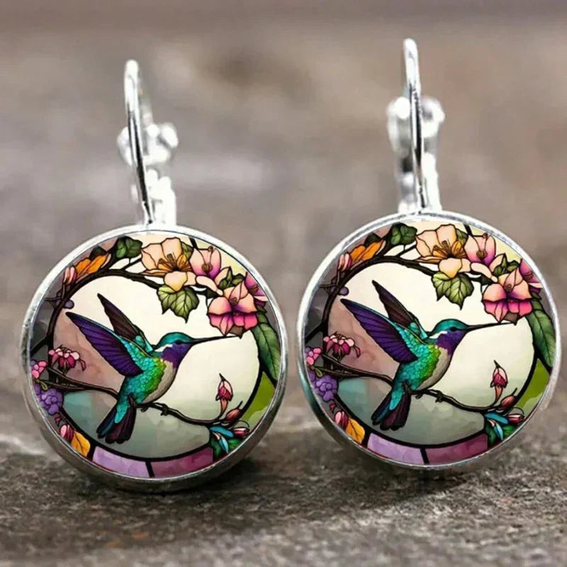 Lunéa™ | Collar con colgante de colibrí bajo cúpula de cristal