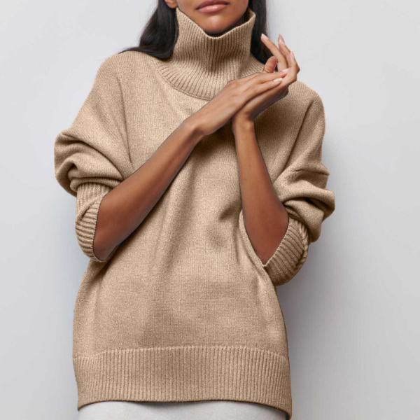 Klára | Elegante jersey de cuello alto para los días fríos