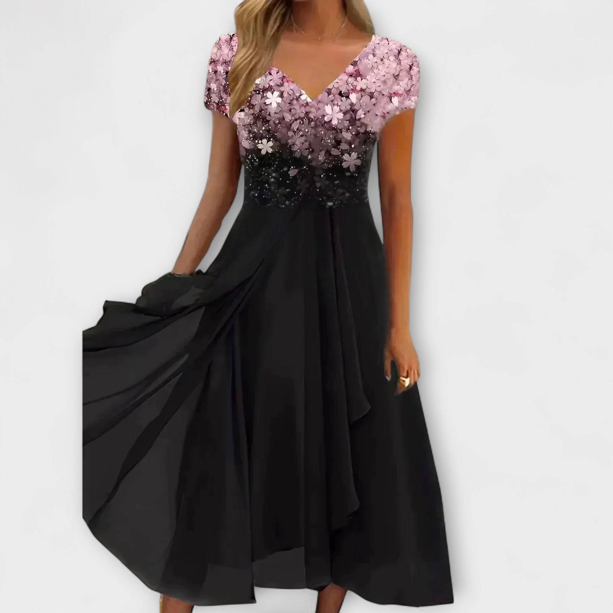 Lara - Vestido de noche de gasa para mujer