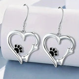 Brisia™ | Pendientes de plata con forma de corazón y huella