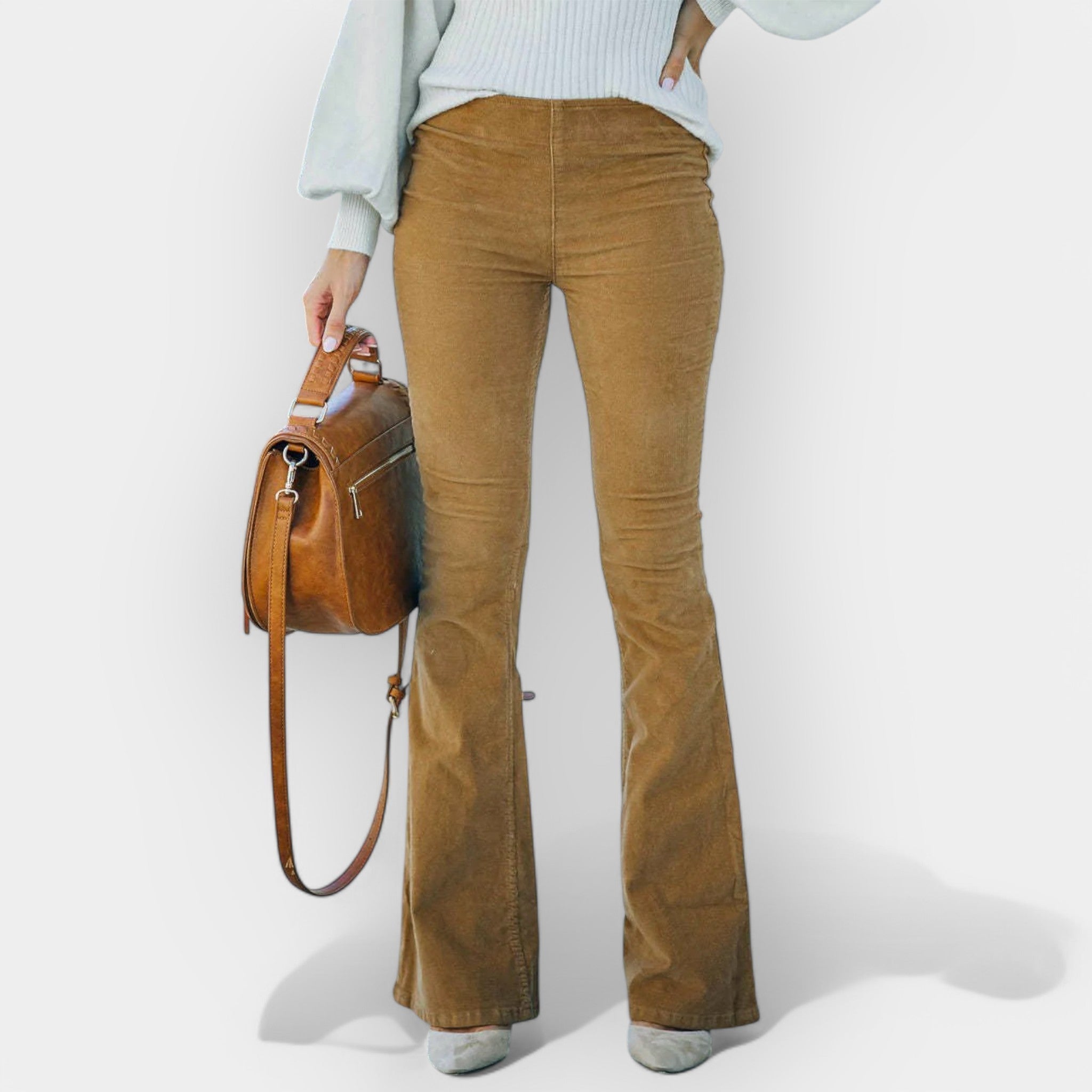 Pantalones de tiro alto con pernera ancha