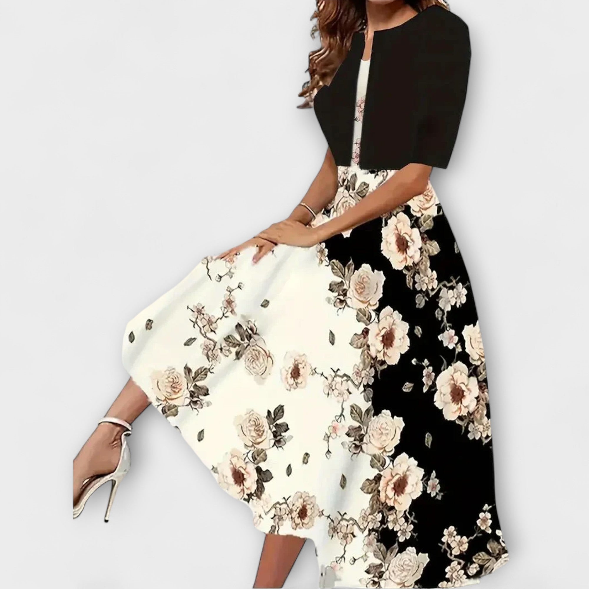 Vestido midi de mujer con blazer