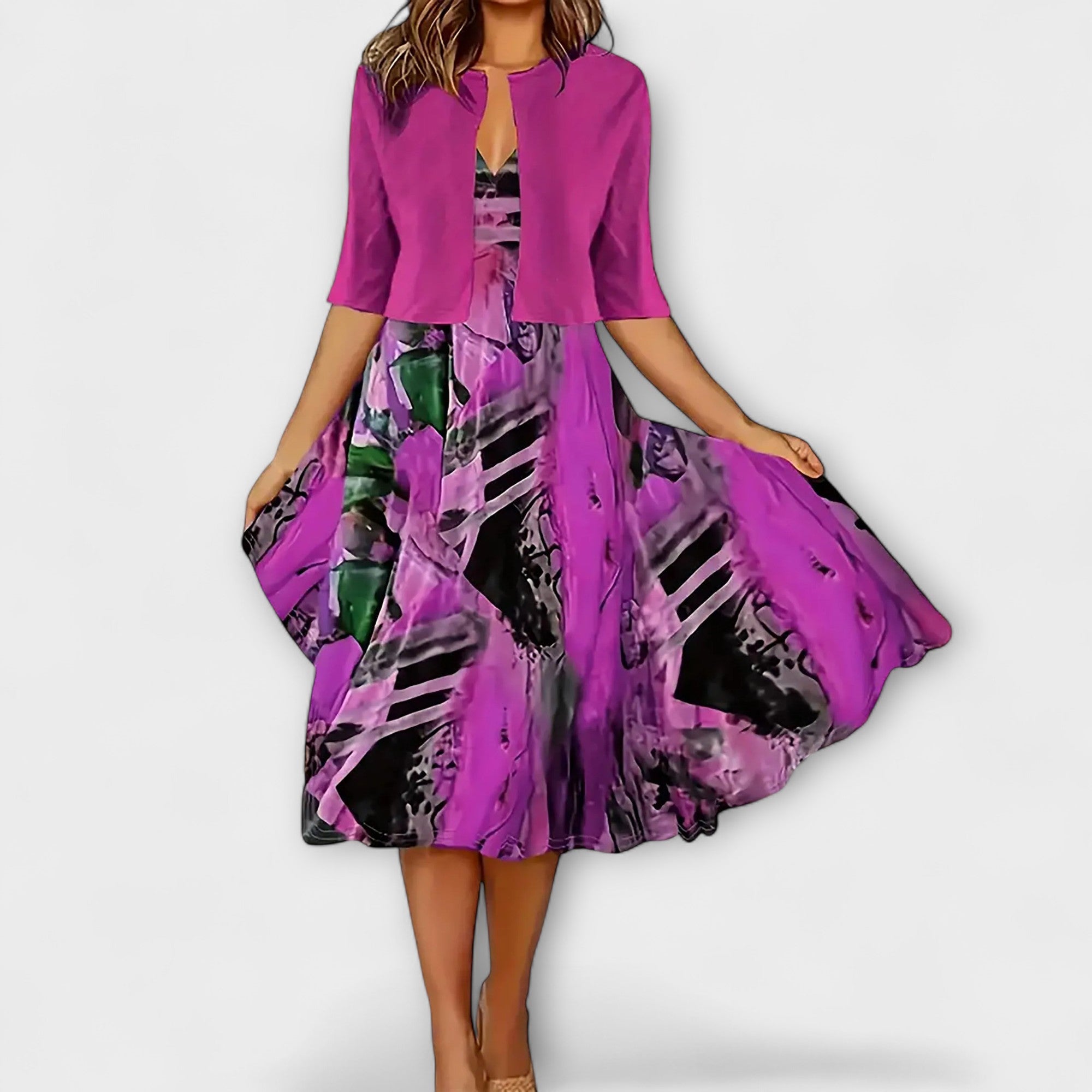 Vestido midi de mujer con blazer