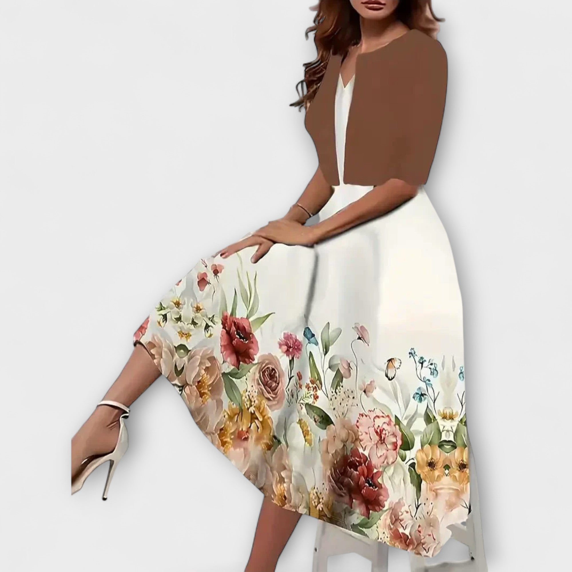 Vestido midi de mujer con blazer