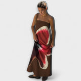 Elegante vestido maxi sin hombros
