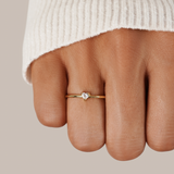 Anillo de corazón de cristal