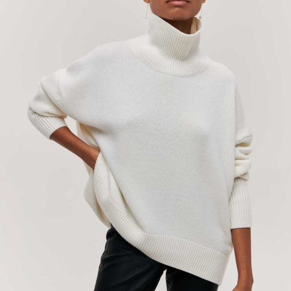 Klára | Elegante jersey de cuello alto para los días fríos