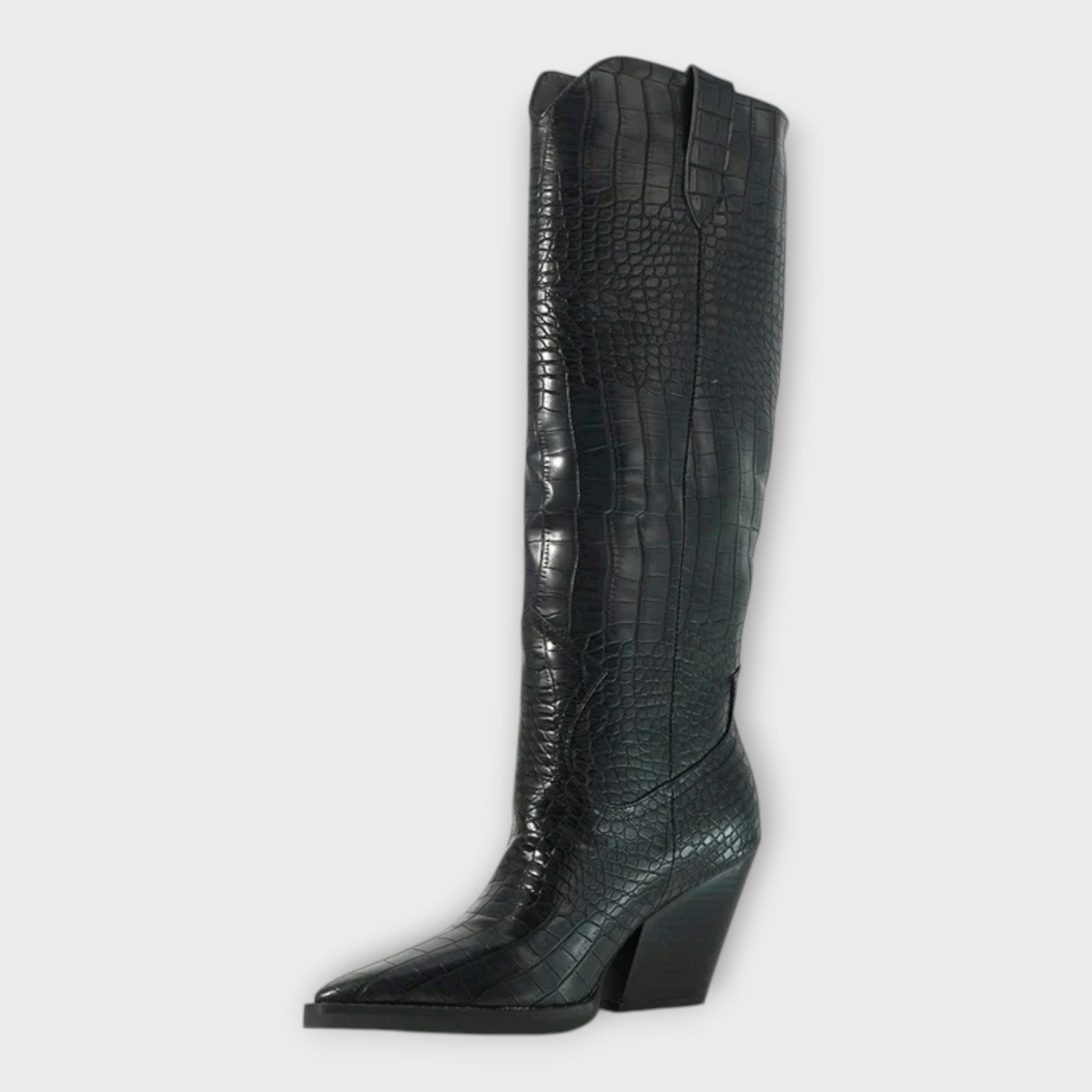 Zapatos con estampado de cocodrilo y tacón elegante