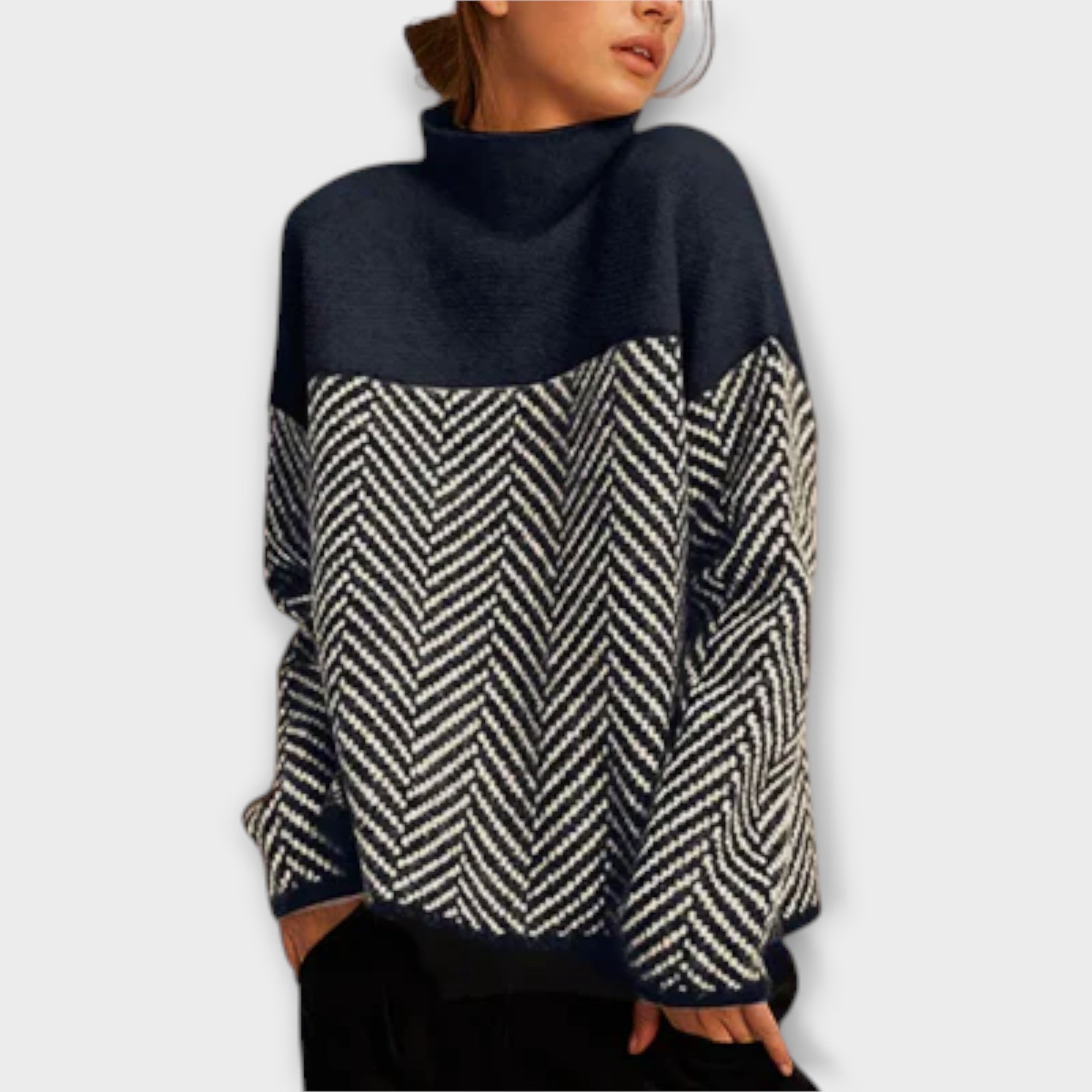 Petra | Elegante cuello alto de mujer con diseño estampado