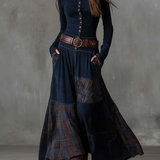 Azucena | Vestido maxi de ante con cinturón