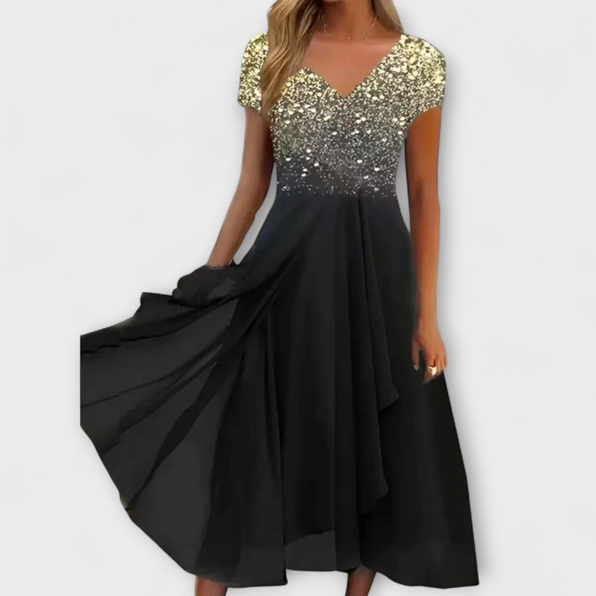 Lara - Vestido de noche de gasa para mujer