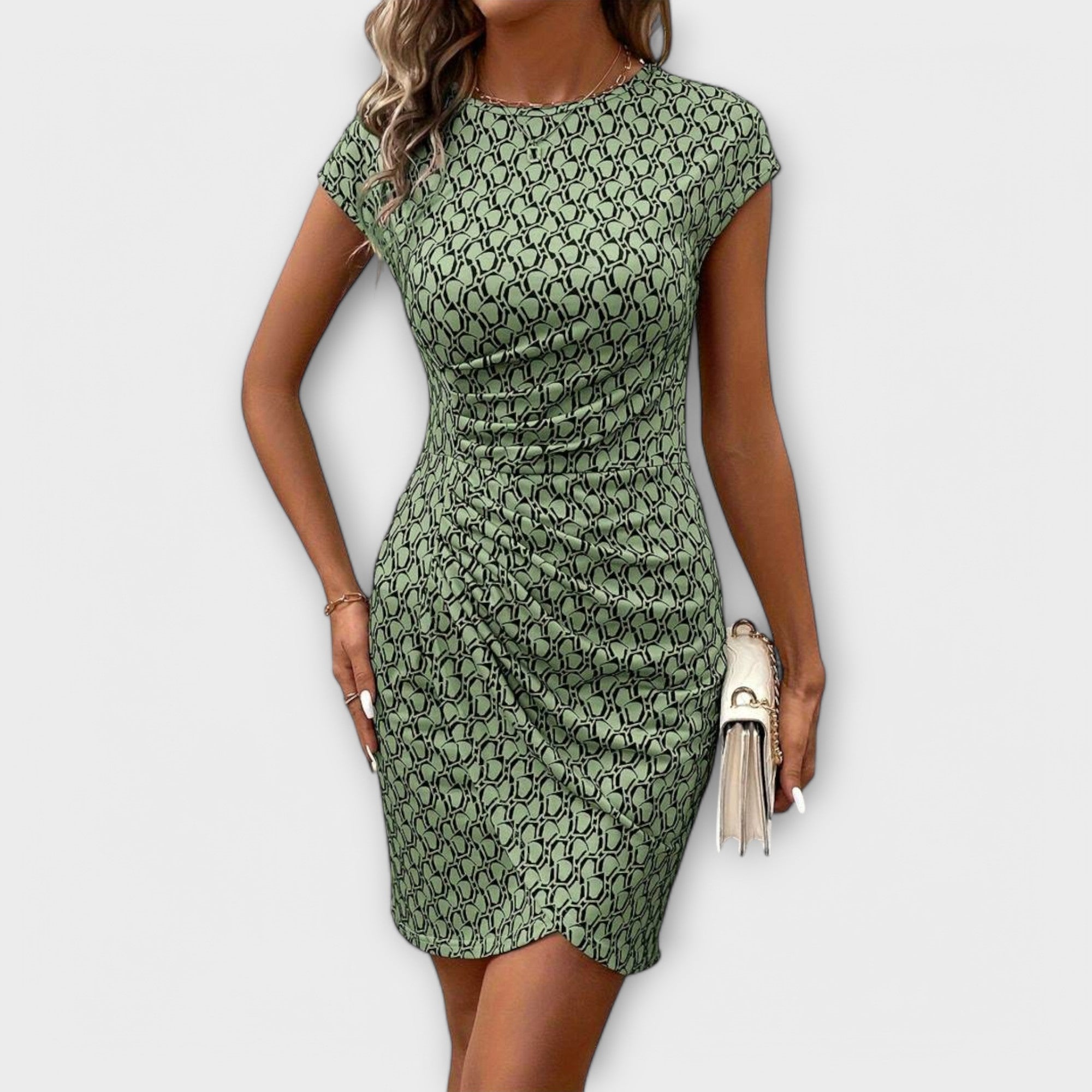 Emma - Vestido con estampado integral y manga corta de tulipán