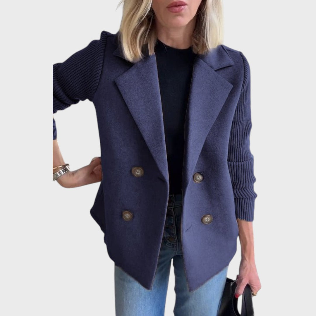 Emma – Elegante blazer con detalle de punto en las mangas