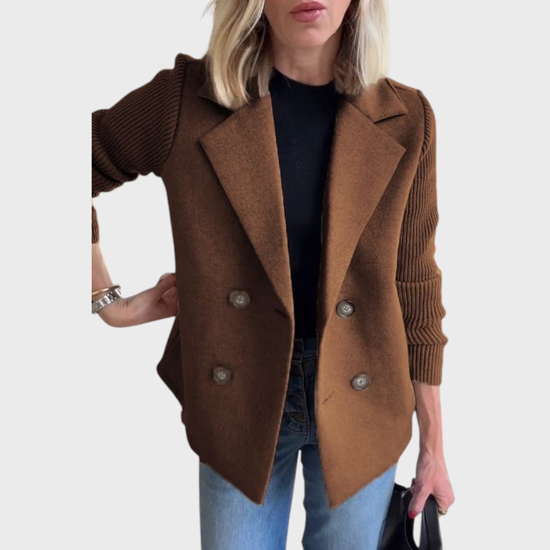 Emma – Elegante blazer con detalle de punto en las mangas