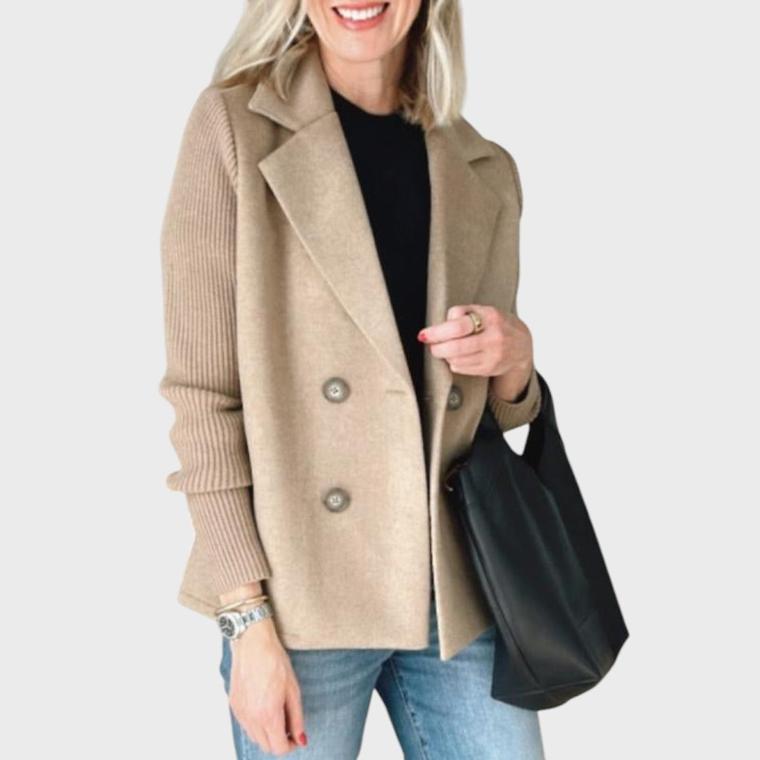 Emma – Elegante blazer con detalle de punto en las mangas