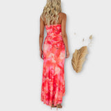 Pia - Vestido maxi con fruncido asimétrico