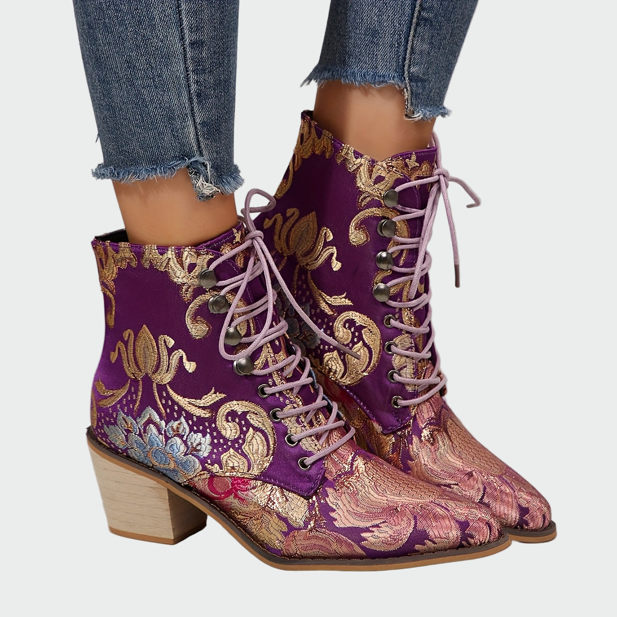Zapatos de cuero con flores