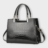 Cécile. - Bolso brillante con estampado de cocodrilo