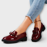 Karolína Mocasines de Charol Elegantes con Lazo Premium